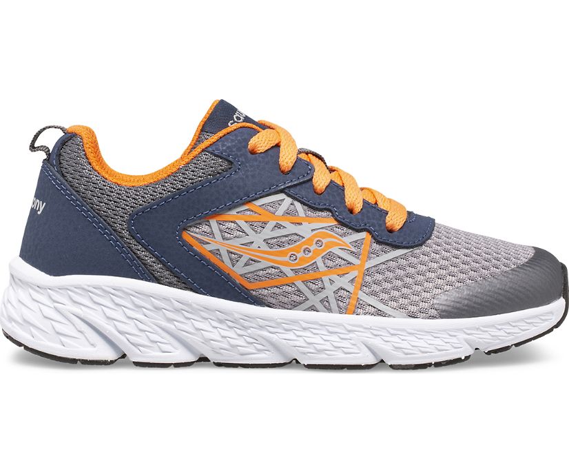 Tenis Saucony Viento Encaje Niños Grises Naranjas Azul Marino | México 770HAPK